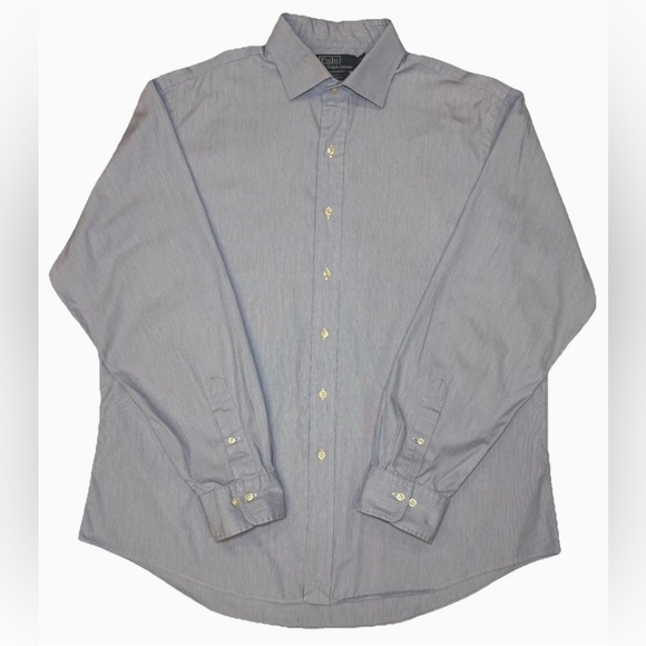 Polo Ralph Lauren Other - Polo Ralph Lauren Regent Custom Fit Button Up Shirt Mens Sz 18 36/37 Light Blue